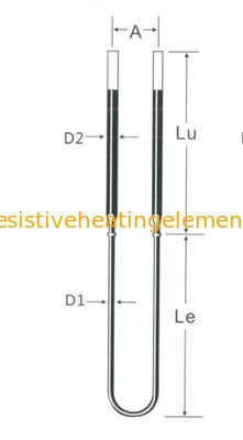 Điện tử sưởi MoSi2 nhiệt độ cao loại U 2000W Điện tử sưởi molybdenum